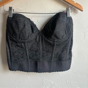 Frederick’s Of Hollywood Black Lace Bustier Corset Top Y2K Coquette 36D
